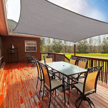 2x3m Svart Rektangulær Solseil med UV-bestandig Vanntett Tak for Hage Uteplass Utendørs Terrasse Svømmebasseng