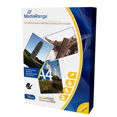 MediaRange fotopapir - høyblank - 100 ark - A4 - 135 g/m²