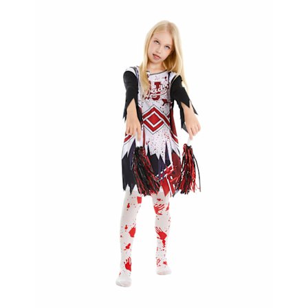 Zombie Cheerleader Kjole Halloween Kostume til Børn