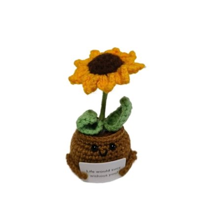 Mini stickad växtdocka Rolig positiv potatis C C