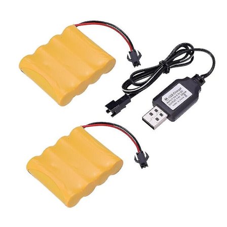 2 stk. 4,8 V 700 mAh Ni-cd Aa Batteripakke Oppladbar Sm-2p Plugg For Rc Bil Leker Dz