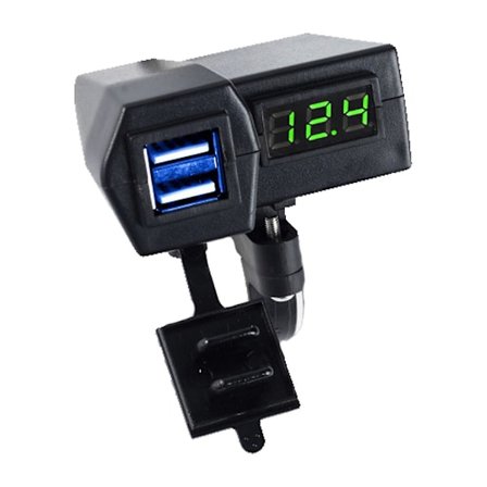 Ohjaustangon pikalataussovitin Moottoripyörä 12v Virtalähde Kaksi USB-pistorasiaa