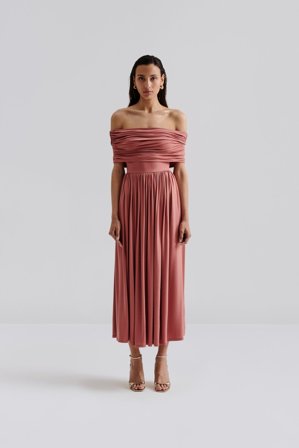 Malina - Ariel midi dress - L - Terracotta
