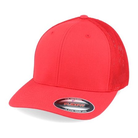 Flexfit - Röd flexfit Keps - Trucker Mesh Red Flexfit @ Hatstore