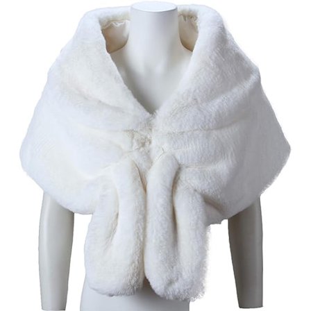 Falsk Pels Sjal Wrap Stole Shrug Vinter Brude Bryllup Dækning