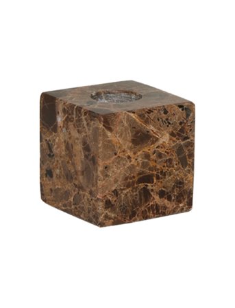 OYOY Living Design Savi Square Marble Candleholder - Low - Brown - H5CM