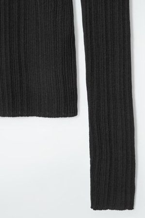 COS Women's Maglia In Lana Merino Con Colletto Aperto in Nero