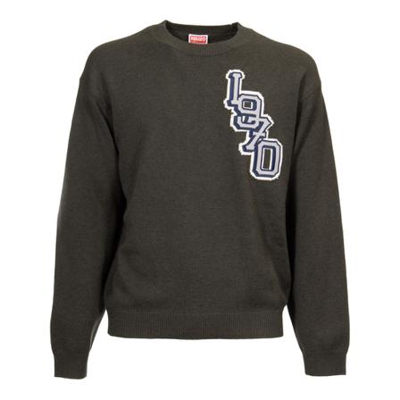 Kenzo Round-neck Strik Grøn, Herre Strik, Størrelse: XL