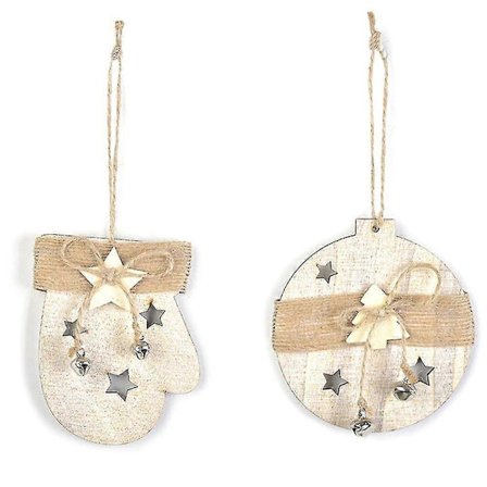 Juletræsophæng i træ, til juletræsdekorationer, festdekoration, juletræsornamenter style 2