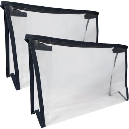 2 x Klar Toalettmappe ~ Kosmetikk PVC Reise Væsker Transparent