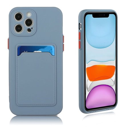 iPhone 12 Pro Max skal med korthållare - Blå