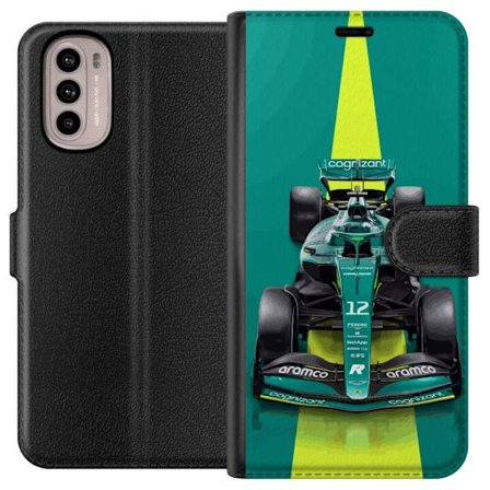 Yhteensopiva Lompakkokotelo Motorola Motorola Moto G41 Aston Martinin Formula 1 -auto vihreässä kilpailumuotoilussa, jossa on moderni studiosentuntm
