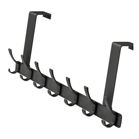 Fri Punch Dörr Bakom Badrum Svart Krok Sovrum Förvaring Hängare Förvaringsställ 7 Krokar Dörr - Perfet