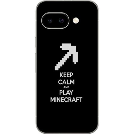 Kompatibel Mobilcover til Google Google Pixel 9a Hold roen og spil Minecraft tekstplakat med minimalistisk gamer design til spilelskere.