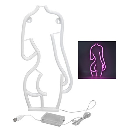 LED Lady Baggrunds Neon Skilt Naken Dame LED Neonlampe Vægskulptur til Bar KTV Fester Skilte USB eller Batteri Strøm Pink Lys