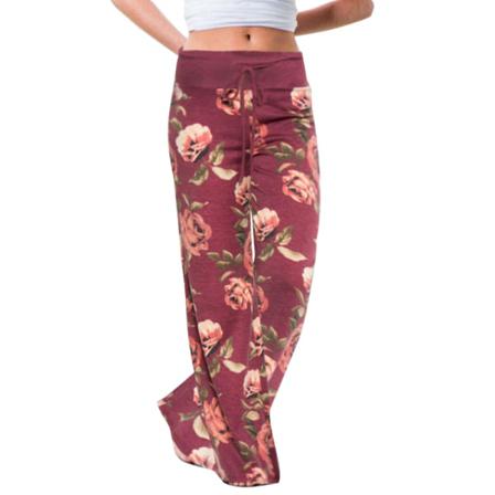 Dam Med Elastisk Midja Med Breda Ben Loungewear Randig Palazzo Byxa