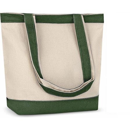 Kangaskassi vetoketjulla, kestävä uudelleenkäytettävä kangaskassi sisätaskulla ja vetoketjulla, tilava päälokero sisäpuolella