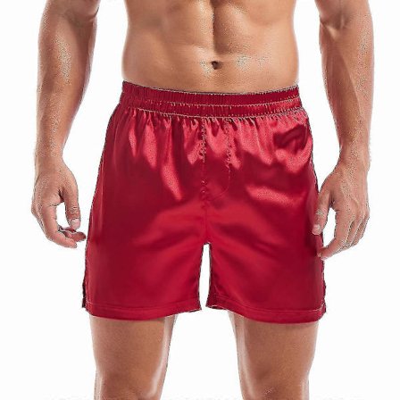 Herre Casual Undertøj Soveshorts Satin Boksershorts Silke Glatte Pyjamasshorts Mand Ensfarvet Hjemme Sovetøj Yoga Sports Underbukser