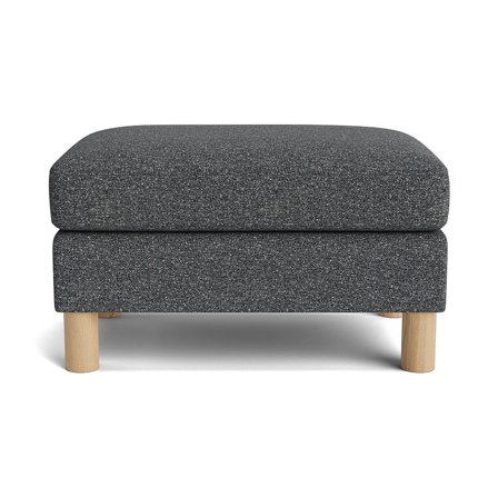 Haven Pouf Hocker in Puente Grau/Blau, meliert, moderner Polsterhocker mit bequemer Polsterung, stilvoller Sitzhocker für Wohnzimmer, 44cm.
