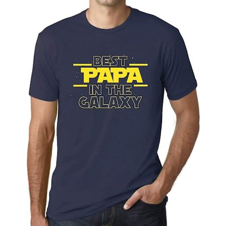 Grafisk T-shirt för män Best Papa In The Galaxy Miljövänlig begränsad upplaga kortärmad T-shirt Vintage födelsedagspresent