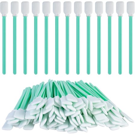 Pakke med 100 svampesvampe til rengøring af kameraer, tastaturer osv. Elektronikrengøringssvampe med flad spids