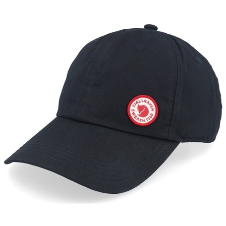 Fjällräven - Schwarz unconstructed Cap - Logo Cap Black Dad Cap / Unconstructed @ Hatstore