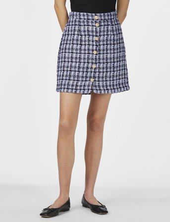 YAS Yasbucana Hw Boucle Skirt - Navy - M