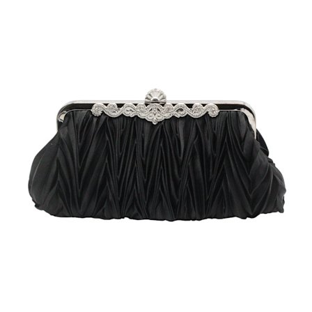 Klassisk Mode Söt Dam Plisserad Clutch Väska Brudtärna Aftonväska Axelväska