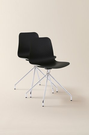 Jotex - Stol 2-pk Black mdf / metall - BUALINO - Kjøp Spisestoler & kjøkkenstoler hos Jotex