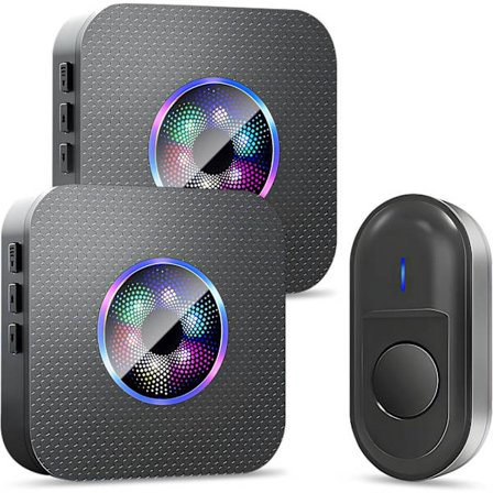 Trådlös Dörrklocka Utomhus Vattentät, 300 m Räckvidd, 55 Melodier och 5 Volymnivåer, Set med en Mottagare