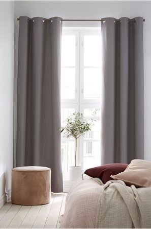 &Home - Filippa pimennysverho - Harmaa - Rengasverhot - 250 - - Homeroom