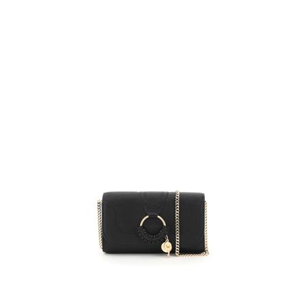 See by Chloé, hana clutch with chain Czarny, Kobieta, Rozmiar: ONE Size