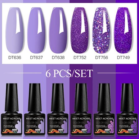 6st Nagellack Gel Set DIY Nagelkonst Semi Permanent UV LED Gel Kit För Naglar Dekoration Manikyr Blötläggning Målning Vernis Design