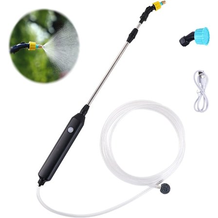 Elektrisk Växtspruta, Uppladdningsbar Bärbar Trädgårdsspruta med 2 Munstycken och 3m Slang