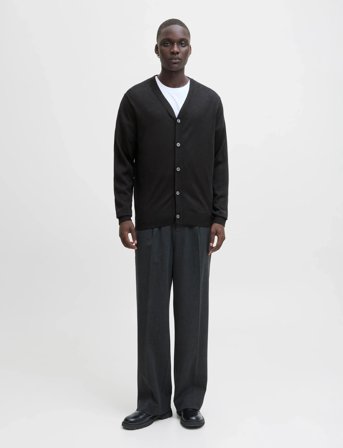 Jack & Jones Jprblamerino Knit V-Neck Cardigan - Black - XL