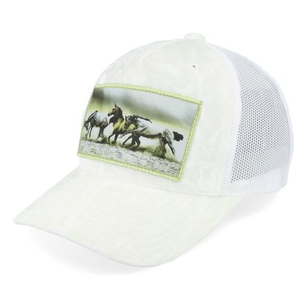 Calza Pennello - White trucker Czapka Z Daszkiem - Kids Wild Horses Velvet White Trucker @ Hatstore