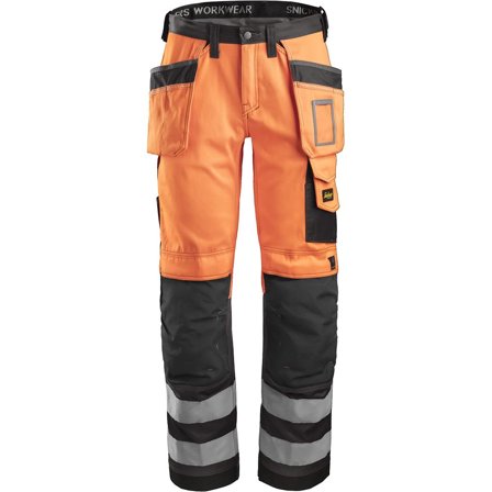Snickers Workwear 3233 Arbetsbyxa varsel, orange/svart Varsel, Orange/Svart, Kläder