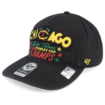 47 Brand - NHL Black adjustable Czapka Z Daszkiem - Chicago Blackhawks NHL 47 Hitch Rf Black A-frame Adjustable @ Hatstore
