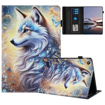 Surfplatta Fodral För Amazon Fire 7 (2019)/(2017)/2015 Mönster Läderfodral Auto Sleep/Wake, Korthållare