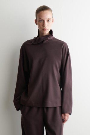 COS Frauen Oberteil Aus Wollflanell in Rot