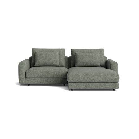 Mellow chaiselong sofa, højrevendt - Casone Lys Grå/Grøn - 231x171x82 - Sofa, chaiselong