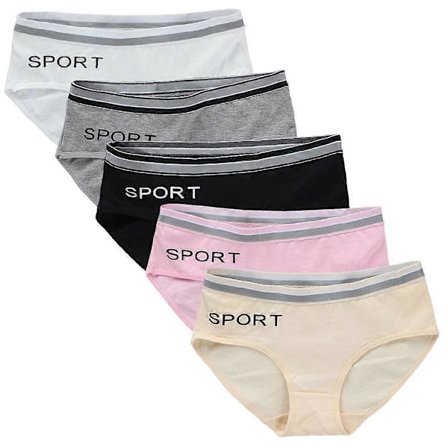5 stk. Pige Underbukser Sæt Stræk Bomuld Åndbar Trusser Undertøj til Piger En Størrelse - FARVE: Sæt 2