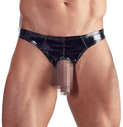 Black Level: Men's Peek-A-Boo Vinyl Briefs - Vuxen: Sexy klær til ham