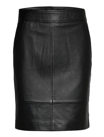 Francie Mini Leather Skirt Lyhyt Hame Musta Second Female