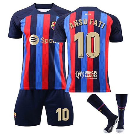 22/23Ny säsong Hem FC Barcelona ANSU FATI Nr 10 Barn Jersey-paket