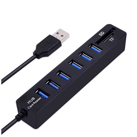 Usb Hub 6 Port Udvidelsesadapter Usb 2.0 Hub Multi Usb Splitter 2.0 Hub Usb-hub Sd/tf Kortlæser Fo