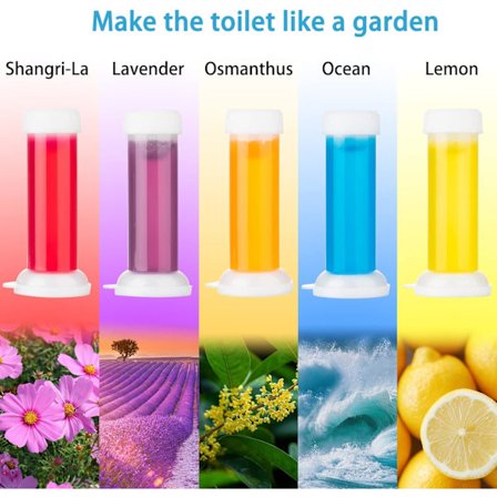 Toalettgelstämpel, 5 st/60 st blomdoft badrumsdeodorant{HH}