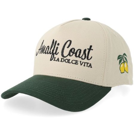 Iconic - Beige adjustable Keps - Amalfi Coast Stone/Forest Green A-frame Adjustable @ Hatstore