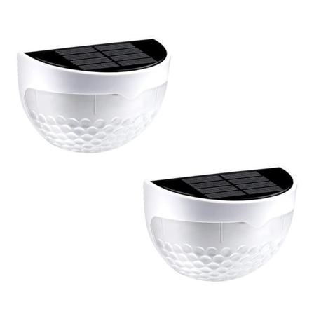 2 förpackningar Solar staketstolpsljus Väggfäste dekorativ däckslampa warm light