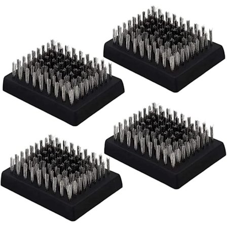 4 stk. Grillbørstehoveder, Grillbørste-udskiftningshoveder, Tråd-børster Grillrengøringsbørstehoveder, Grillrengøringsbørstehoveder